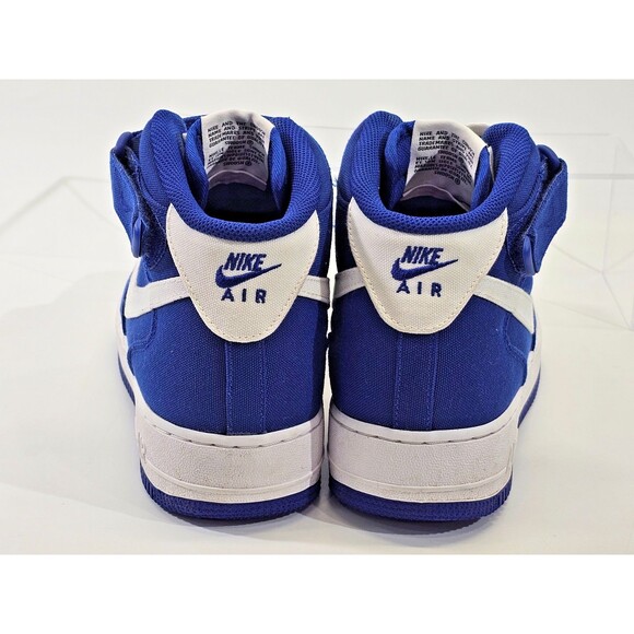 ALK Men's 10.5 Nike Air Force 1 High Royal Blue Inverse Full Canvas Sneakers EUC - Picture 6 of 10